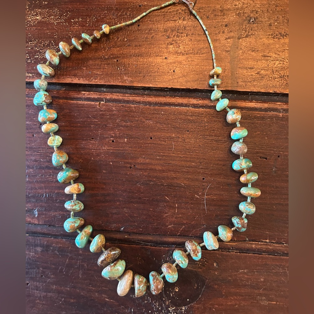 Turquoise and Brown Beaded Necklace Arizona turquoise